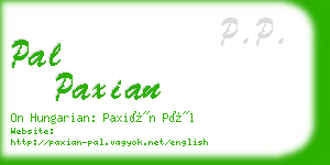 pal paxian business card